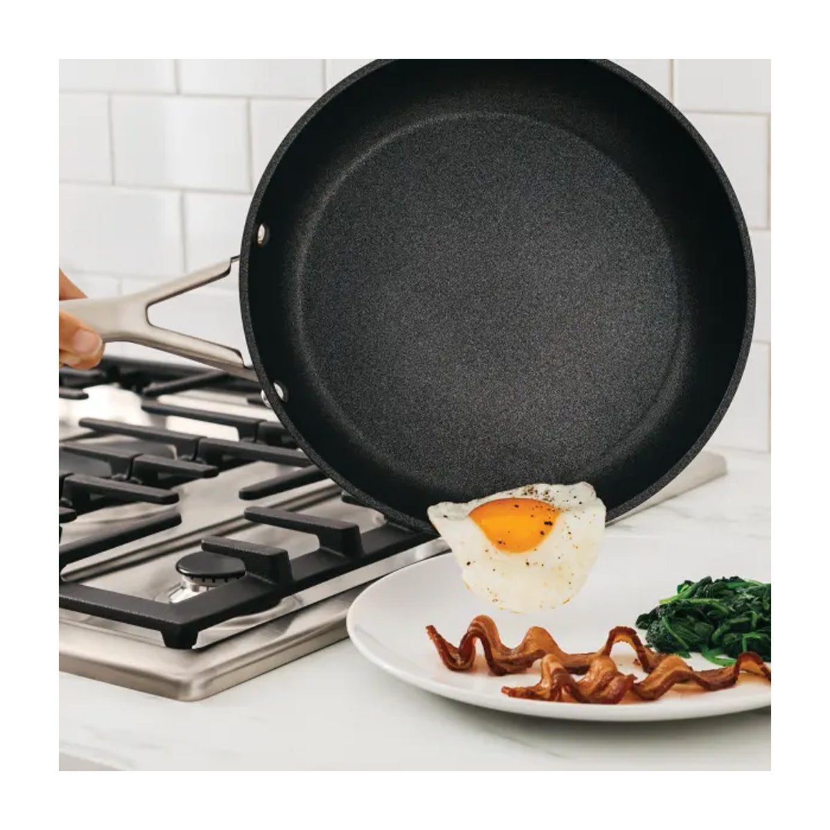 Ninja NeverStick Juego de Ollas de Inducción | Revestimiento de Cerámica | Tapa de Vidrio | Negro