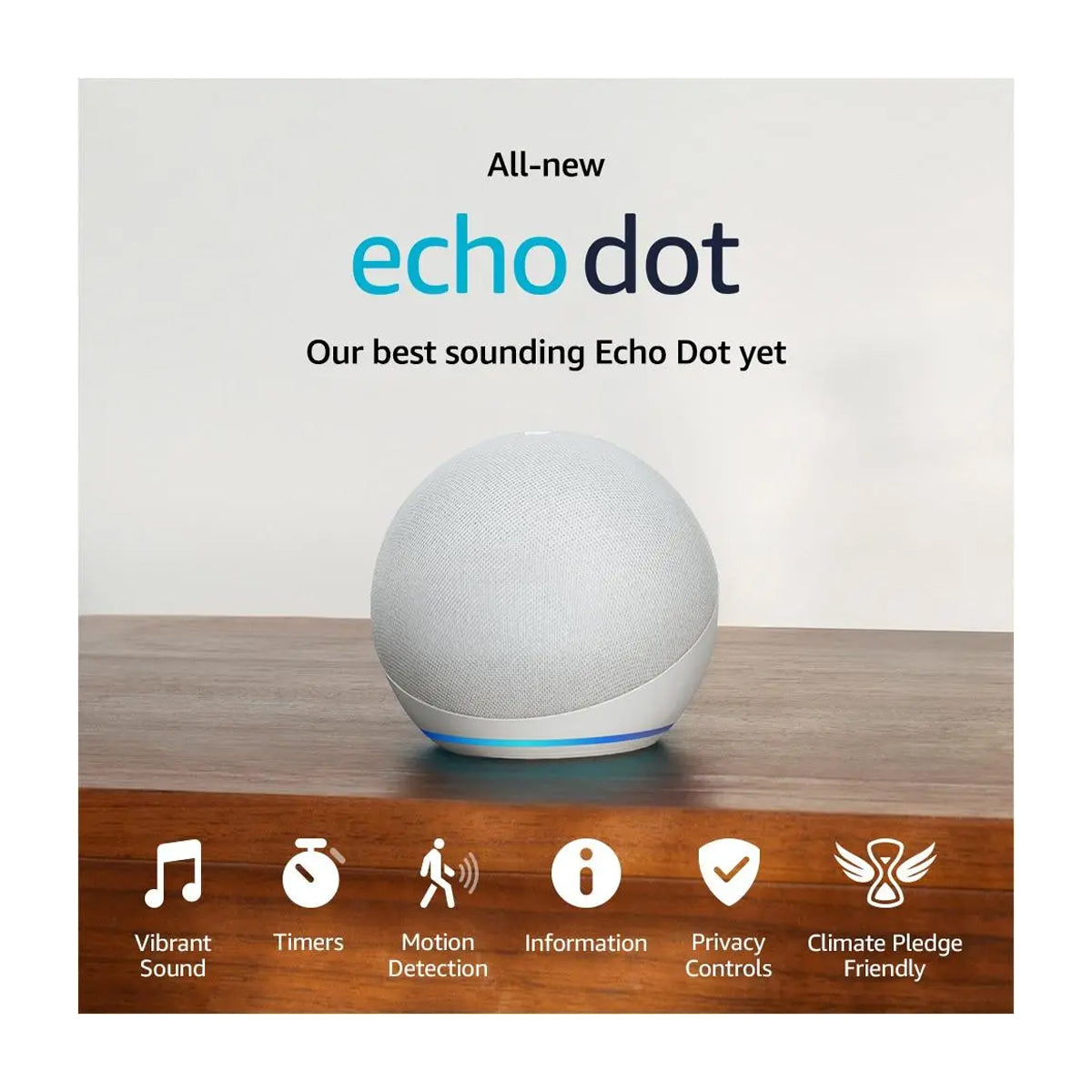 Amazon Echo Dot (5th Gen) Bocina Inteligente | Alexa | Voice Control | WiFi | Blanco