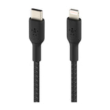 Belkin BoostCharge Cable Trenzado USB C a Lightning | 1 Metro | Negro