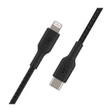 Belkin BoostCharge Cable Trenzado USB C a Lightning | 1 Metro | Negro