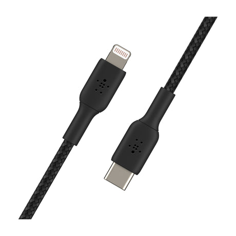 Belkin BoostCharge Cable Trenzado USB C a Lightning | 1 Metro | Negro