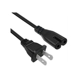Cable de Alimentación Universal de Figura 8 | 2 Puntas  | Negro