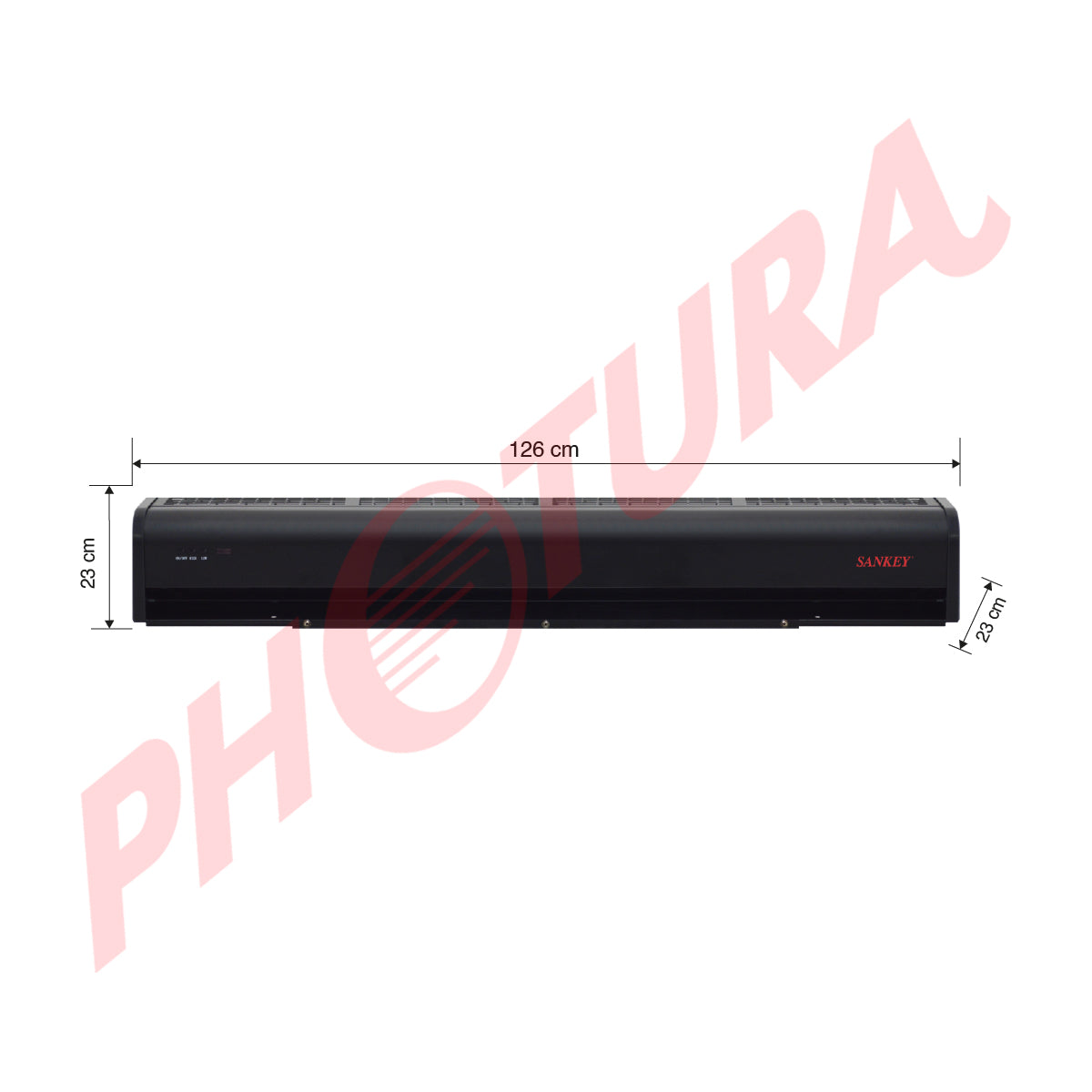 Sankey Cortina de Aire | Alta Eficiencia | Silencioso | Control Remoto | 131W | Negro