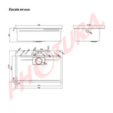 Drija Capri 76 Fregador Moderno de Acero Inoxidable | Sistema Anti Reboso | Enjuagador de Vasos | Dispensador de Jabón
