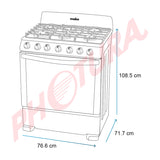 Mabe Estufa a Gas de Acero Inoxidable | Tecnología Ultimate | Perfect Cook | Easy Clean Pro | 30" | 6 Quemadores