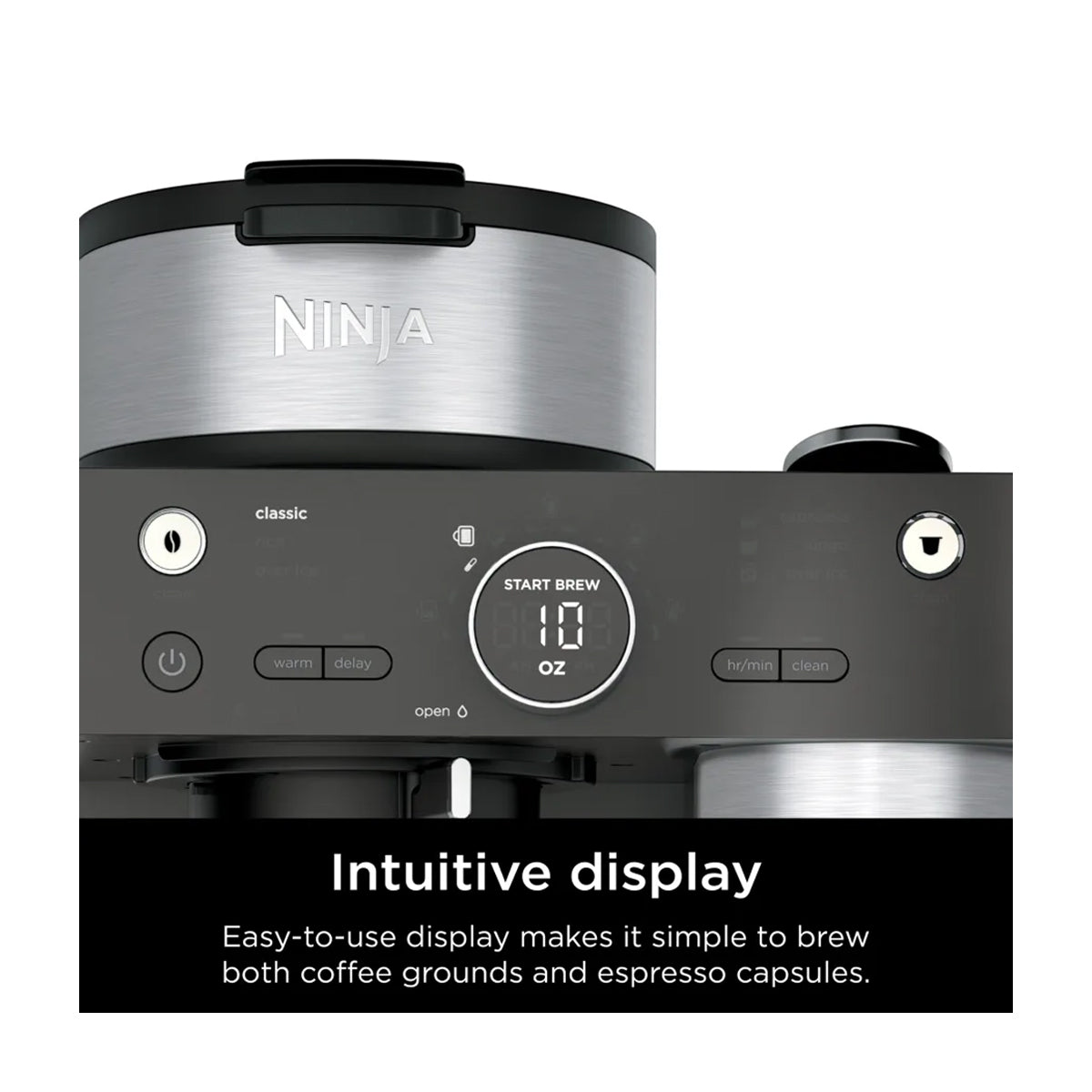 Ninja Cafetera de Especialidad de 12 Tazas | 19 Bares | 3 Estilos de Preparación | Espumador Plegable | Tecnología Barista Plus | Negro