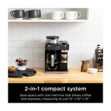 Ninja Cafetera de Especialidad de 12 Tazas | 19 Bares | 3 Estilos de Preparación | Espumador Plegable | Tecnología Barista Plus | Negro