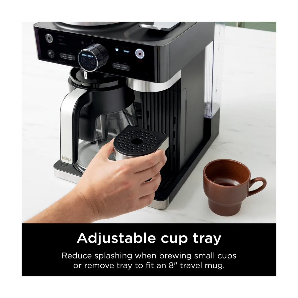 Ninja Cafetera de Especialidad de 12 Tazas | 19 Bares | 3 Estilos de Preparación | Espumador Plegable | Tecnología Barista Plus | Negro