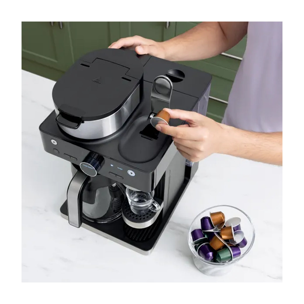 Ninja Cafetera de Especialidad de 12 Tazas | 19 Bares | 3 Estilos de Preparación | Espumador Plegable | Tecnología Barista Plus | Negro