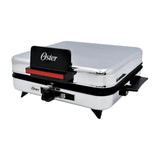 Oster CG120W012 Plancha Sandwichera 3 en 1 | Altura Ajustable | Placas Reversibles | Planchas Antiadherentes | Plateado Negro