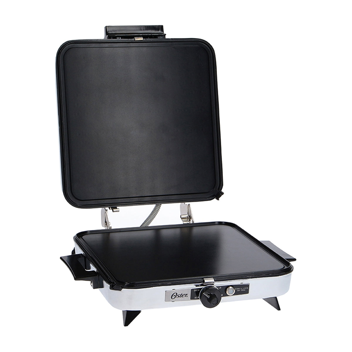 Oster CG120W012 Plancha Sandwichera 3 en 1 | Altura Ajustable | Placas Reversibles | Planchas Antiadherentes | Plateado Negro