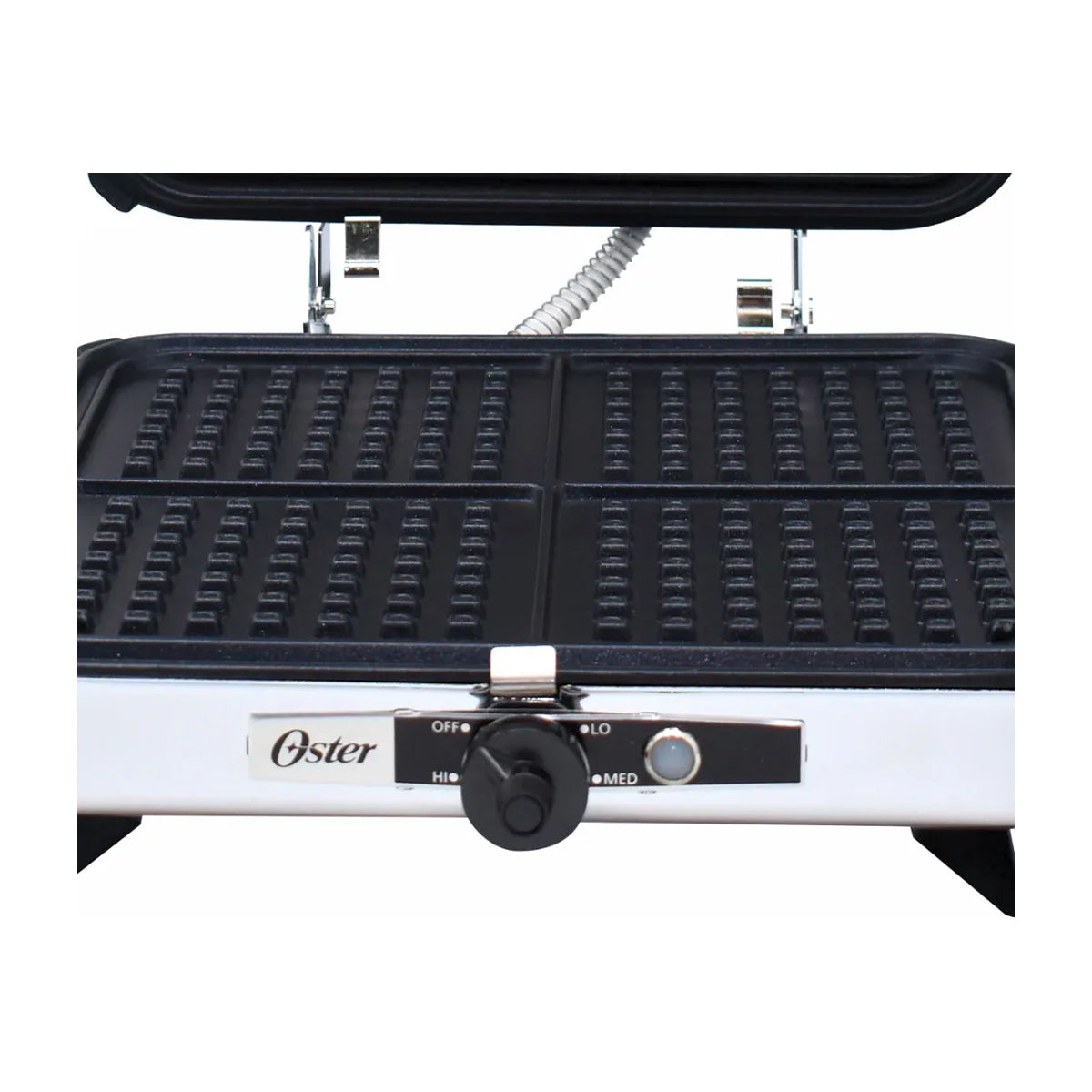 Oster CG120W012 Plancha Sandwichera 3 en 1 | Altura Ajustable | Placas Reversibles | Planchas Antiadherentes | Plateado Negro