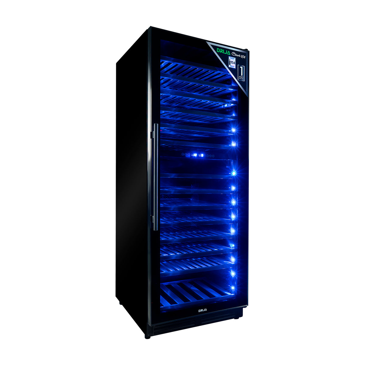 Drija Chianti 154 Vinera Empotrable de Compresor de 154 Botellas | Rejillas de Madera Deslizables