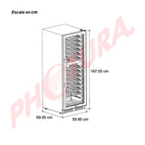 Drija Chianti 154 Vinera Empotrable de Compresor de 154 Botellas | Rejillas de Madera Deslizables