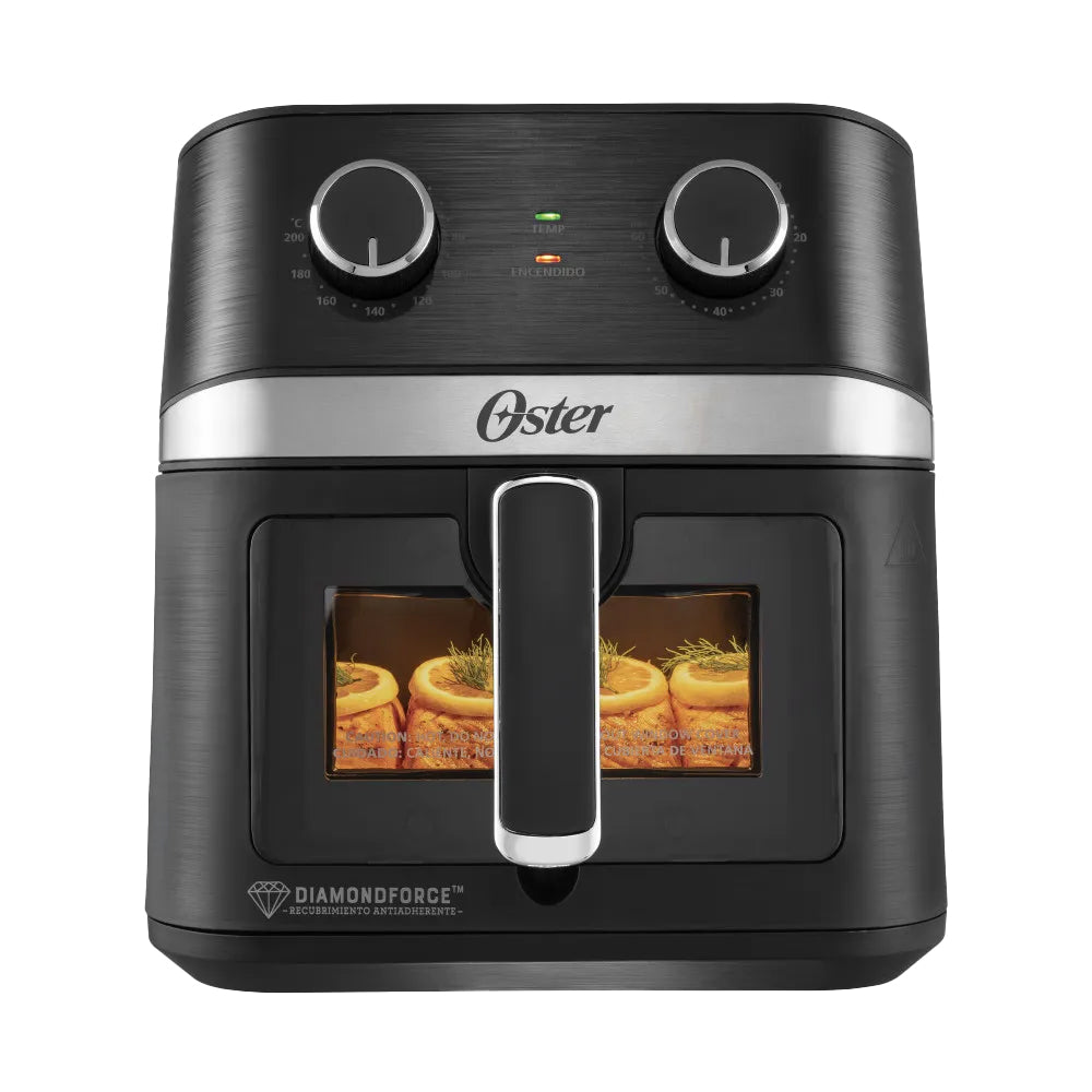 Oster CKSTAF60WMDF Freidora de Aire | 6L | DiamondForce | Circulación de Aire 360° | Ventana de Vidrio | Negro