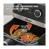 Oster CKSTAF60WMDF Freidora de Aire | 6L | DiamondForce | Circulación de Aire 360° | Ventana de Vidrio | Negro