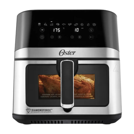 Oster CKSTAF75WDSSDF Freidora de Aire Digital | 7.5L | DiamondForce | Circulación de Aire 360° | Ventana de Vidrio | 10 Funciones | Negro