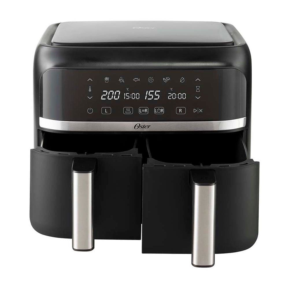 Oster CKSTAF7MCDDF Freidora de Aire Digital | 7.6L | Dual | DiamondForce | 2 Canastas | 6 Funciones | Negro
