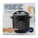 Oster CKSTPCECT57DF2CL Multi-Olla Rápida Programable de 5.7L | 14 Funciones | Temporizador | Función Turbo | Interior Antiadherente Extraíble | Negro