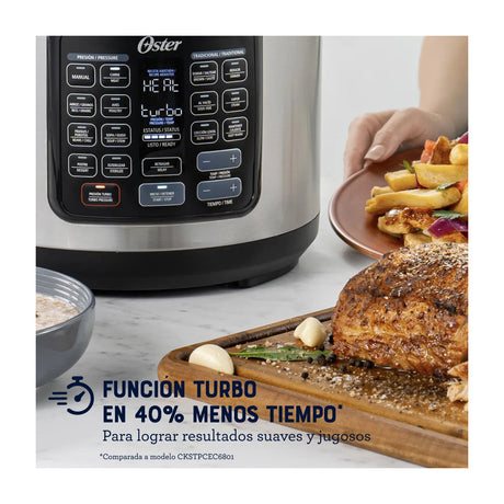 Oster CKSTPCECT57DF Multi-Olla Rápida Programable de 5.7L | 14 Funciones | Temporizador | Función Turbo | Interior Antiadherente Extraíble