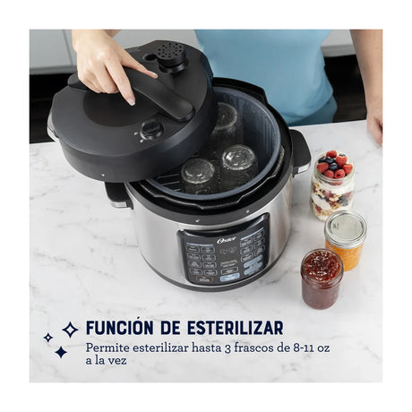 Oster CKSTPCECT57DF Multi-Olla Rápida Programable de 5.7L | 14 Funciones | Temporizador | Función Turbo | Interior Antiadherente Extraíble