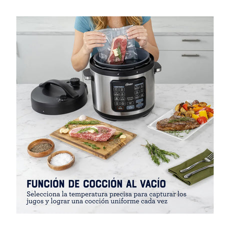 Oster CKSTPCECT57DF Multi-Olla Rápida Programable de 5.7L | 14 Funciones | Temporizador | Función Turbo | Interior Antiadherente Extraíble