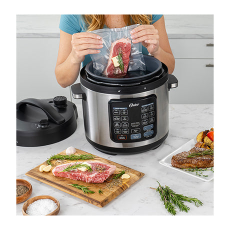 Oster CKSTPCECT57DF Multi-Olla Rápida Programable de 5.7L | 14 Funciones | Temporizador | Función Turbo | Interior Antiadherente Extraíble