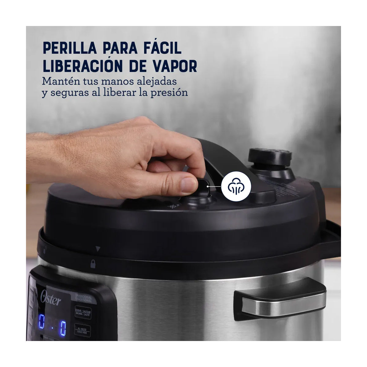 Oster CKSTPCECT75DF Multi-Olla Rápida Programable de 7.5L | 14 Funciones | Temporizador | Función Turbo | Interior Antiadherente Extraíble