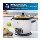 Oster CKSTRC5729W Olla Arrocera Multiusos de 1.8L | Interior Antiadherente Extraible | Blanco