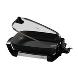 Oster CKSTSK16H Sartén Eléctrico | Antiadherente | Control Ajustable | Tapa Removible | Tapa de Vidrio Templado | 1500W | Negro