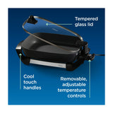 Oster CKSTSK16H Sartén Eléctrico | Antiadherente | Control Ajustable | Tapa Removible | Tapa de Vidrio Templado | 1500W | Negro