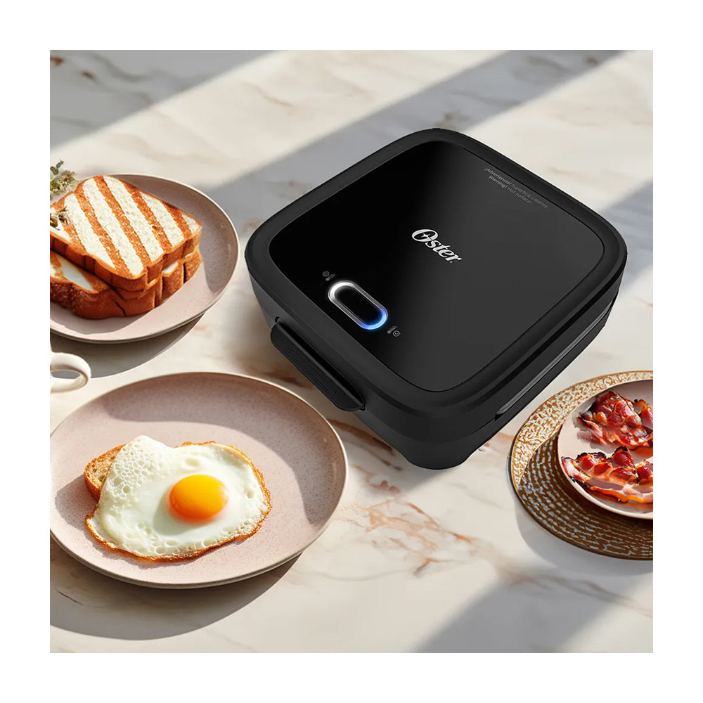 Oster CKSTSM400 Sandwichera | Antiadherente | Quick Lock | Luces Indicadoras | Negro