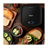 Oster CKSTSM400 Sandwichera | Antiadherente | Quick Lock | Luces Indicadoras | Negro