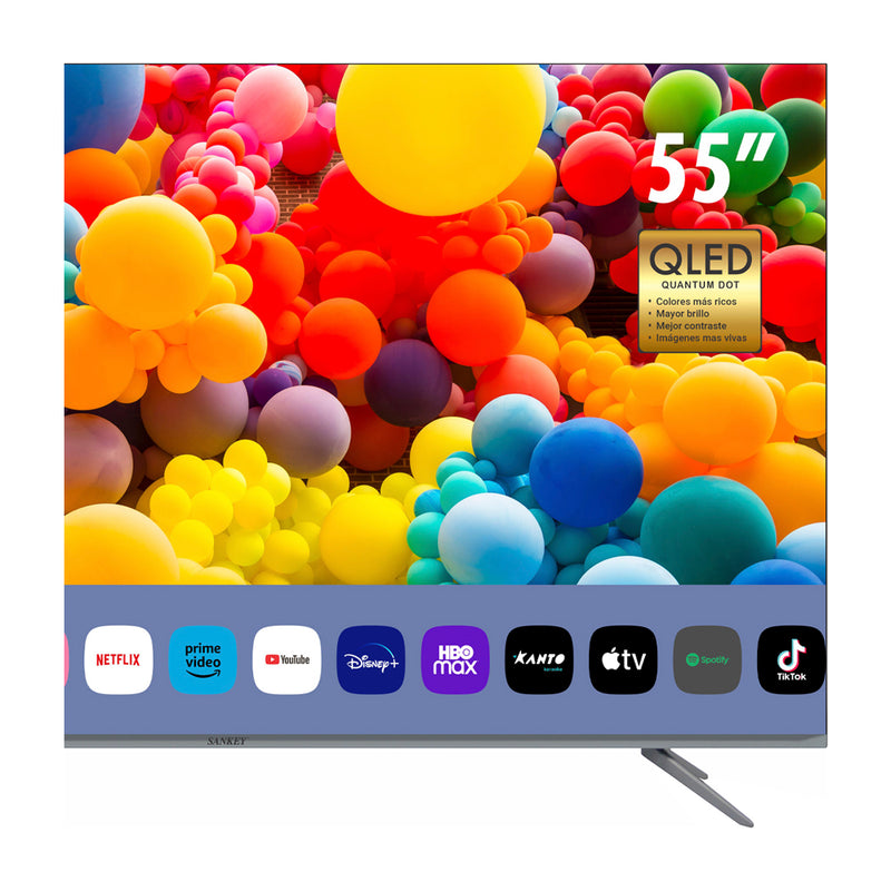 Sankey Televisor QLED Ultra HD 4K HDR Smart de 55" | Procesador Quad Core 4K | Quantum Dot | Frameless Design | Ultra Slim | Web OS