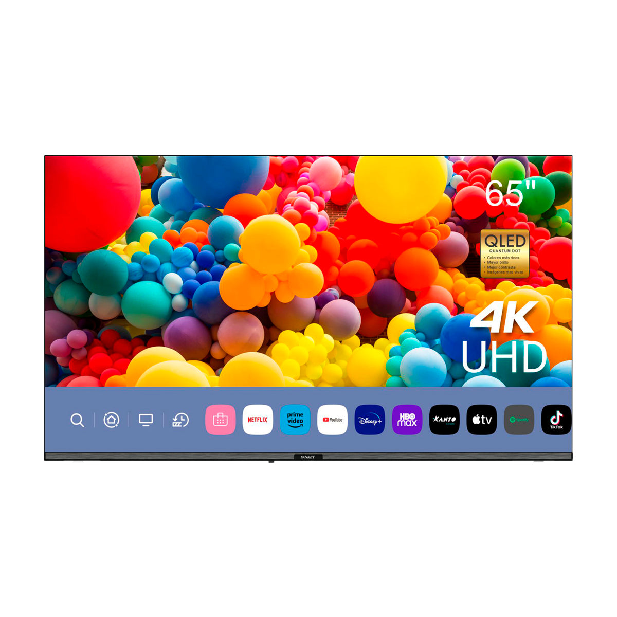Sankey Televisor QLED Ultra HD 4K HDR Smart de 65" | Procesador Quad Core | Quantum Dot | Frameless Design | Ultra Slim | Web OS