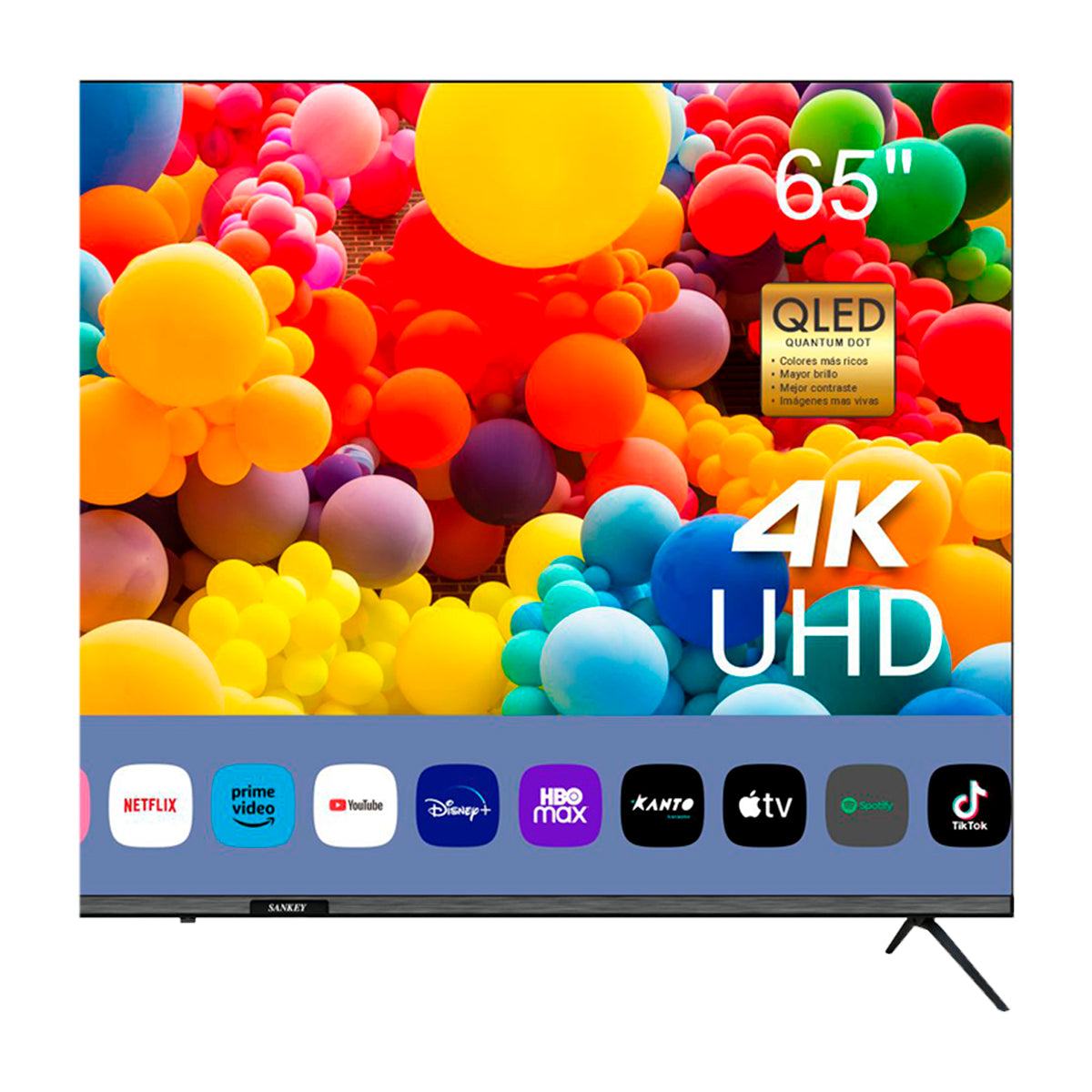 Sankey Televisor QLED Ultra HD 4K HDR Smart de 65" | Procesador Quad Core | Quantum Dot | Frameless Design | Ultra Slim | Web OS
