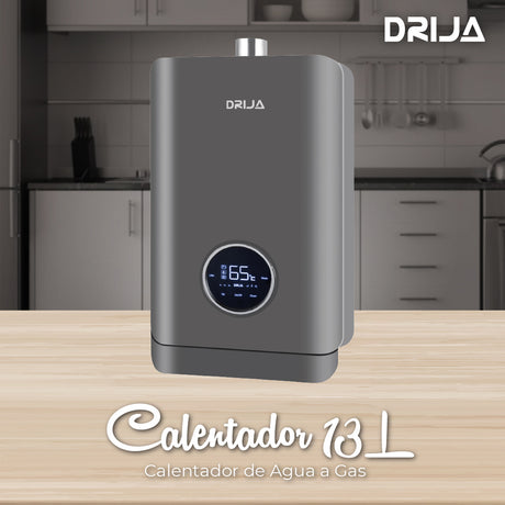 DRIJA Calentador de Agua a Gas | 26KW | 13L | Gris