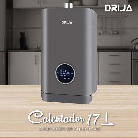 DRIJA Calentador de Agua a Gas | 34KW | 17L | Gris
