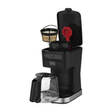 Black & Decker Cafetera de 12 Tazas | Tecnología Vortex | Multiprogramable | Sneak A Cup | Negro Plateado