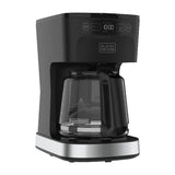 Black & Decker Cafetera de 12 Tazas | Tecnología Vortex | Multiprogramable | Sneak A Cup | Negro Plateado