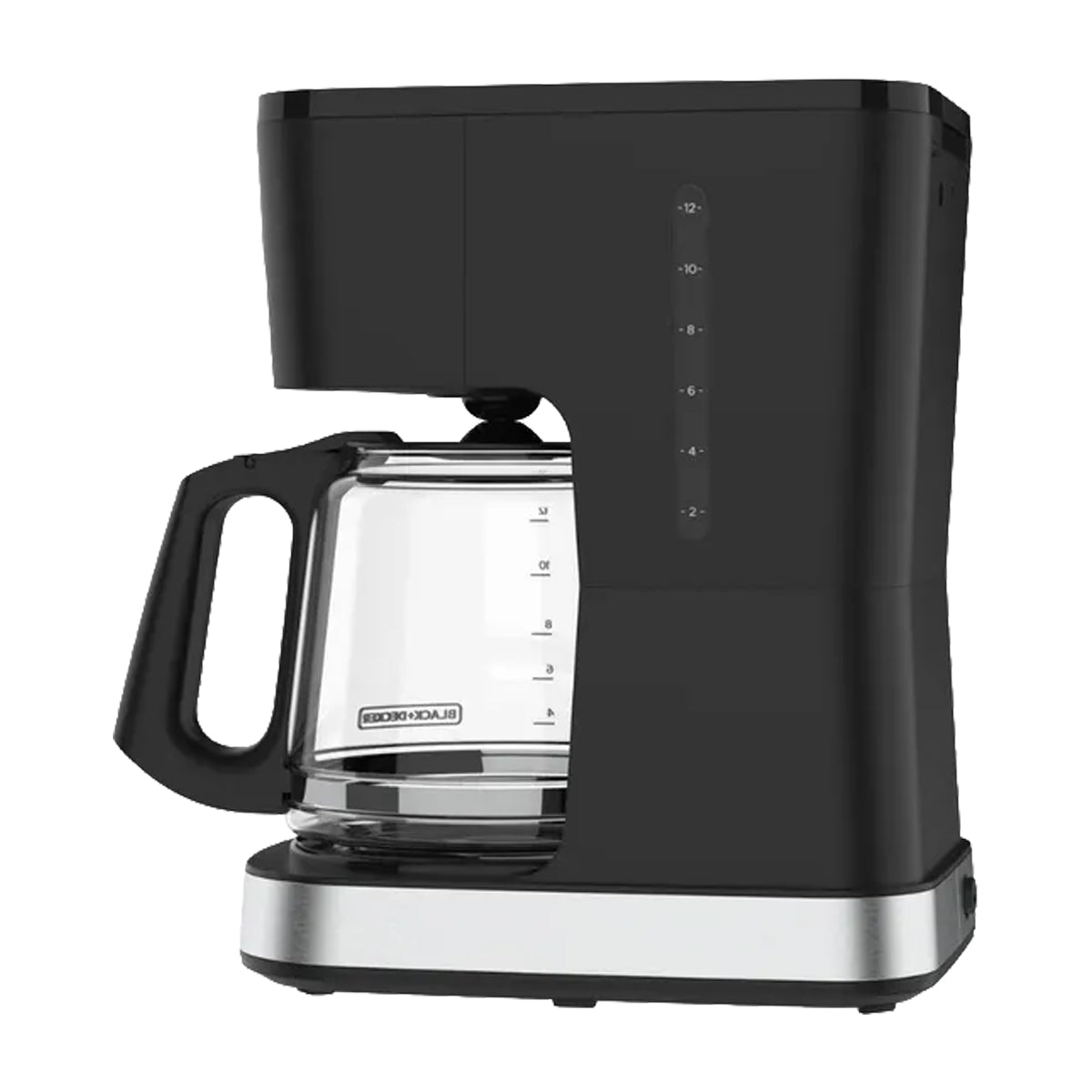 Black & Decker Cafetera de 12 Tazas | Tecnología Vortex | Multiprogramable | Sneak A Cup | Negro Plateado