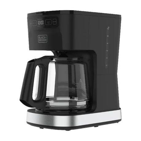 Black & Decker Cafetera de 12 Tazas | Tecnología Vortex | Multiprogramable | Sneak A Cup | Negro Plateado