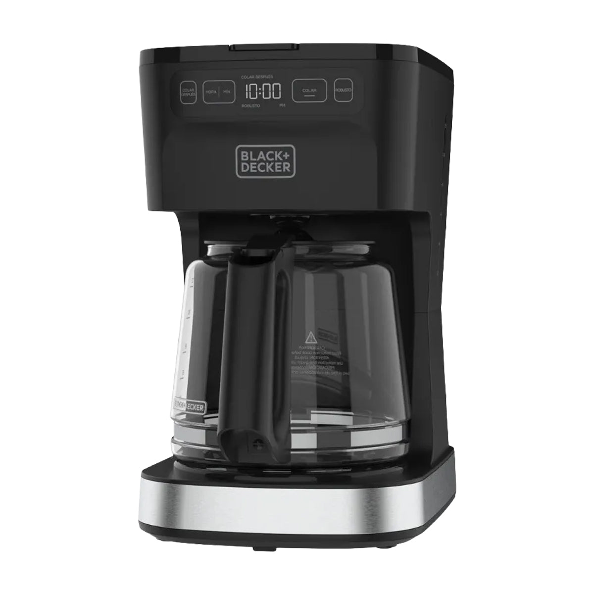 Black & Decker Cafetera de 12 Tazas | Tecnología Vortex | Multiprogramable | Sneak A Cup | Negro Plateado