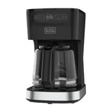 Black & Decker Cafetera de 12 Tazas | Tecnología Vortex | Multiprogramable | Sneak A Cup | Negro Plateado