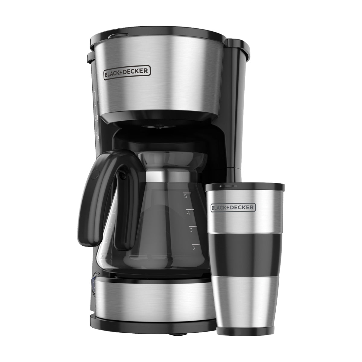 Black & Decker Cafetera Dispensadora 4-en-1 de 5 Tazas | Filtro Lavable Permanente | Canasta Removible | Negro