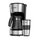 Black & Decker Cafetera Dispensadora 4-en-1 de 5 Tazas | Filtro Lavable Permanente | Canasta Removible | Negro