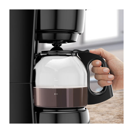 Black & Decker Cafetera de 12 Tazas | Tecnología Vortex | Filtro Lavable Permanente | Canasta Removible | Negro