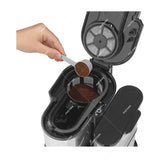 Sankey Cafetera / Molino de Café | 10 Tazas | Filtro Permanente Lavable | Apagado Automático | Plateado Negro