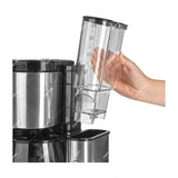 Sankey Cafetera / Molino de Café | 10 Tazas | Filtro Permanente Lavable | Apagado Automático | Plateado Negro