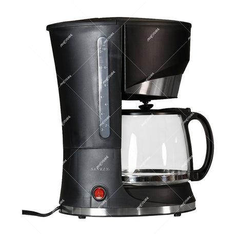 Sankey Cafetera de 12 Tazas | Filtro Permanente Lavable | Interruptor Iluminado | Negro